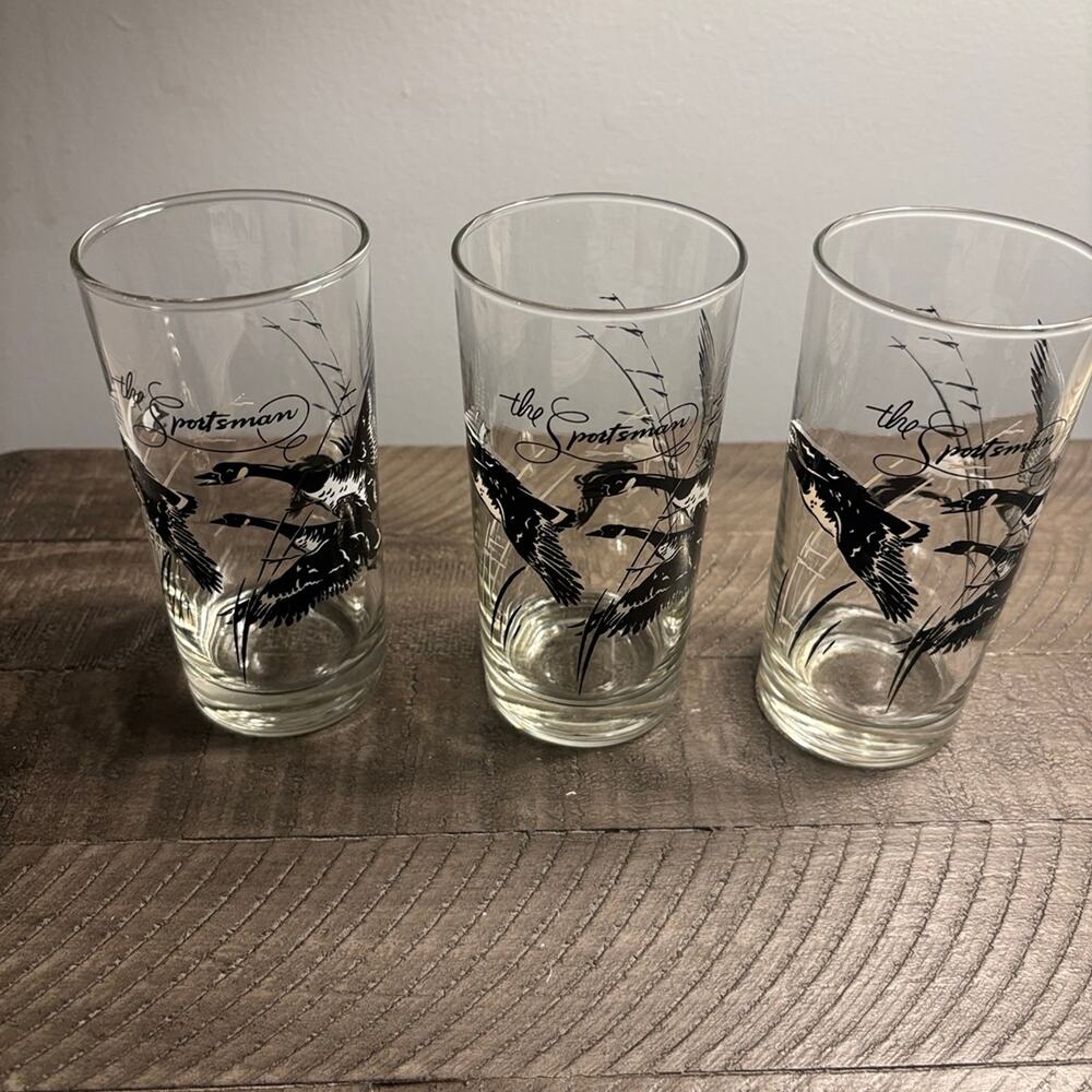 Federal Glass Company Sportsman Glasses Mid-century Modern Set of 5